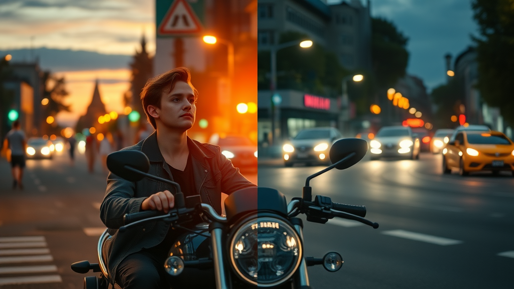day night motorcycle accident demographics sunset street