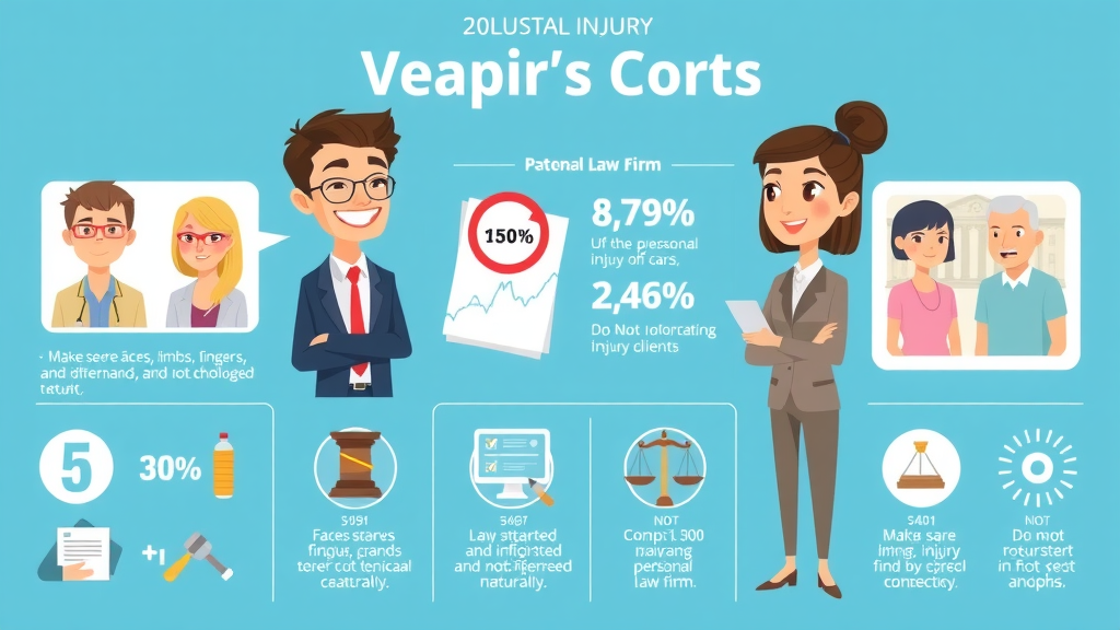 infographic visualizing statistics on personal injury law cases and local law firm competition