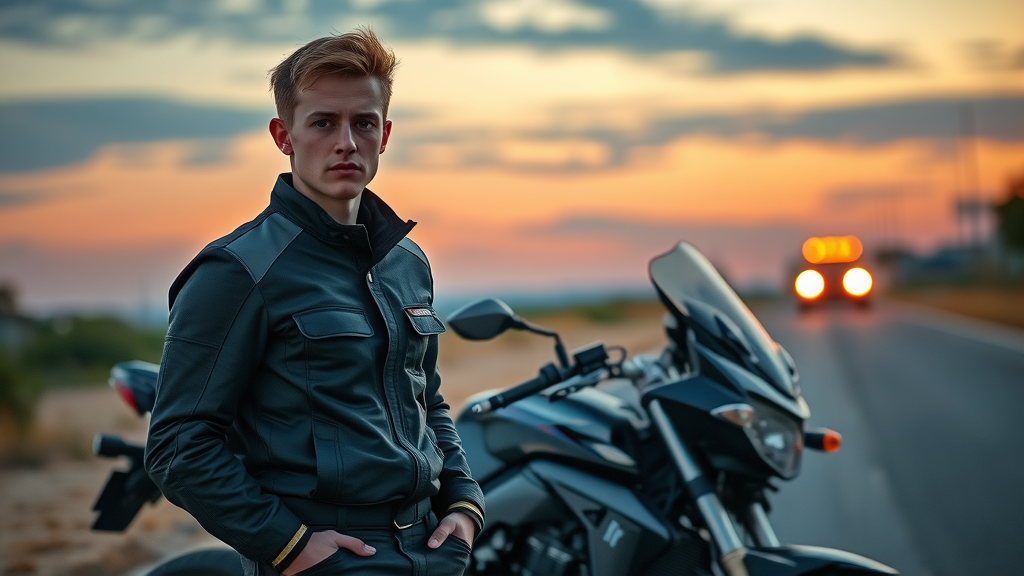 young rider fatal motorcycle crash scene sunset